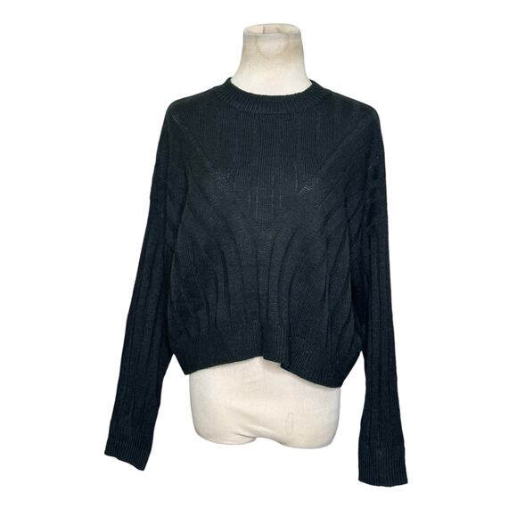 Shein black long sleeves oversize crop sweater size Small - Picture 9 of 12